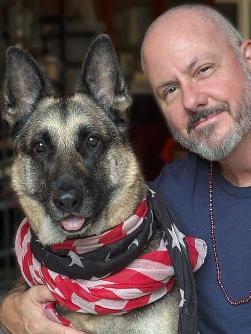 Dr. Gerbode with his dog Luna